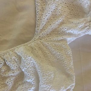 WITHJEAN white floral crop top